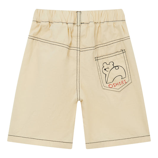Raypon | Arctic Pals | "Bear Adventure" Embroidered Cotton Shorts