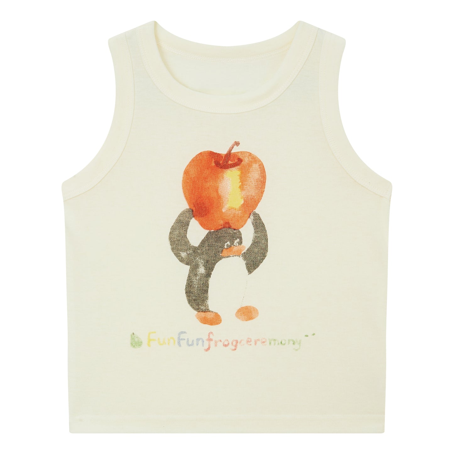 Raypon | Arctic Pals | "Apple Penguin" Slub Cotton Graphic Tee