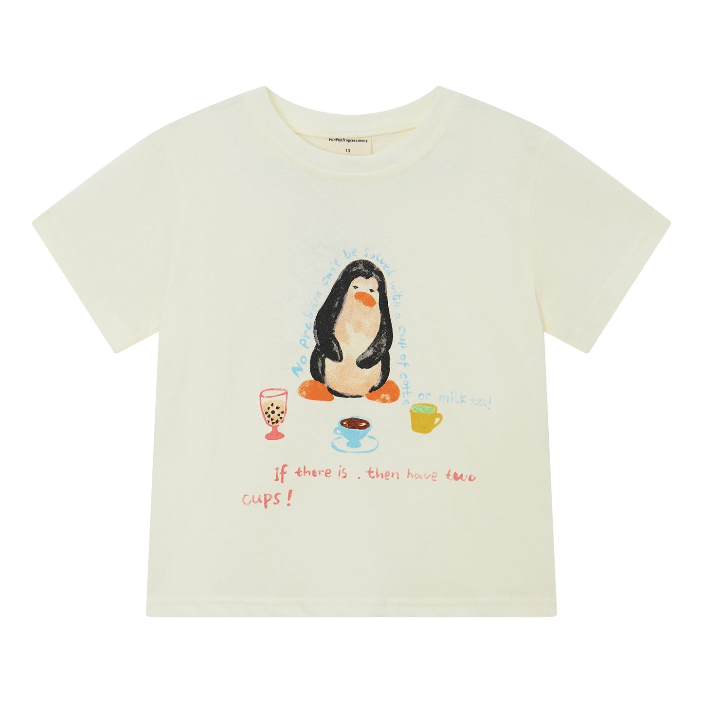 Raypon | Arctic Pals | "Penguin Coffee" Slub Cotton Graphic Tee