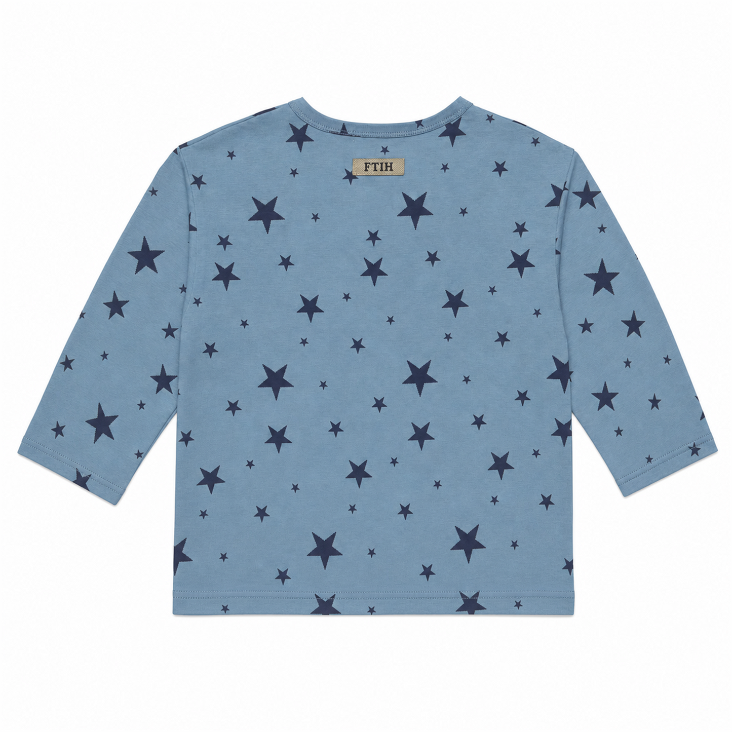 Raypon All-Over Star Long-Sleeve Tee in Blue - back view