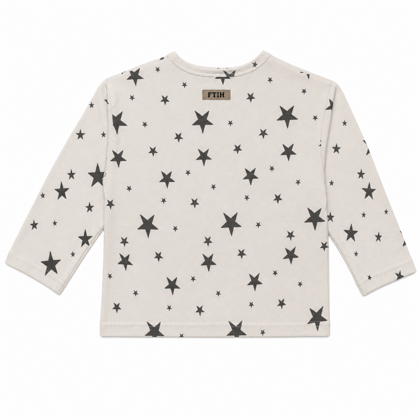 Raypon All-Over Star Long-Sleeve Tee in White - back view