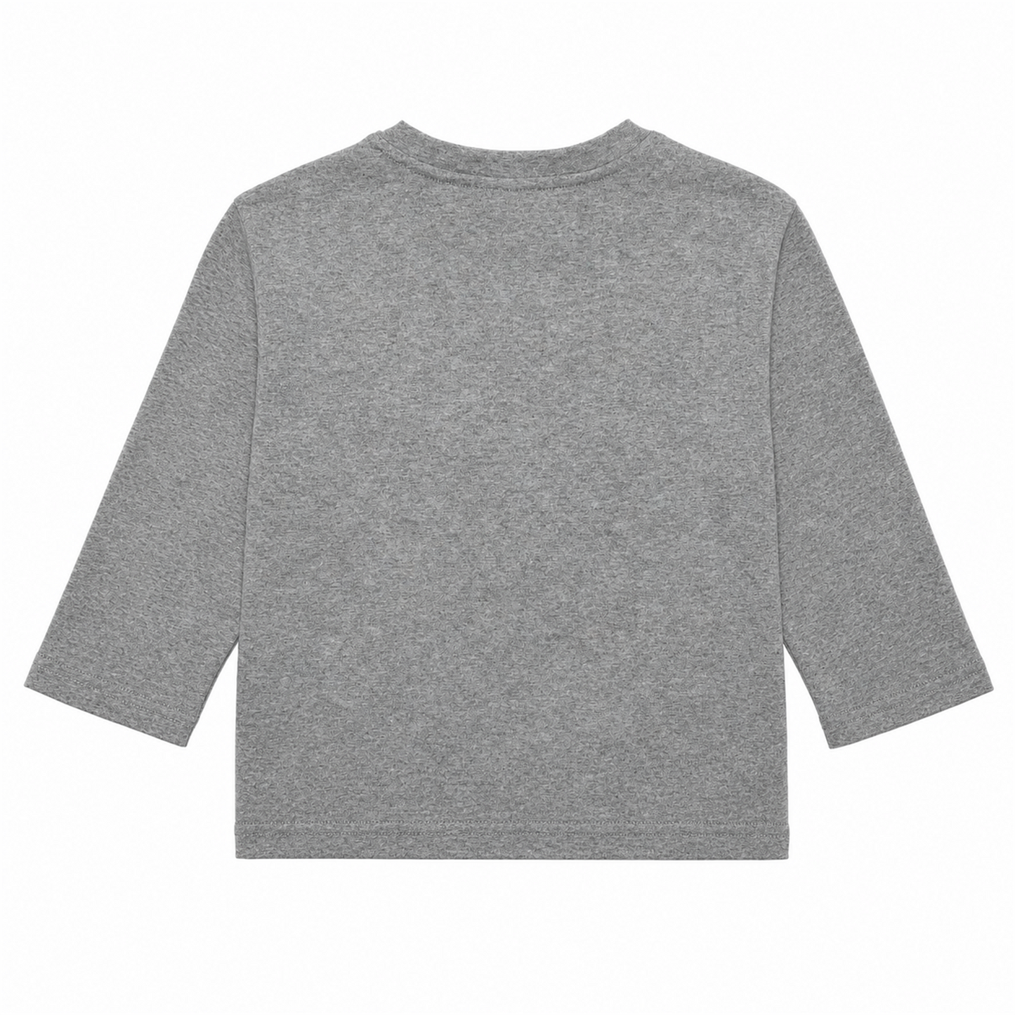 Raypon Popcorn Graphic Long-Sleeve Tee in Heather Grey - back view