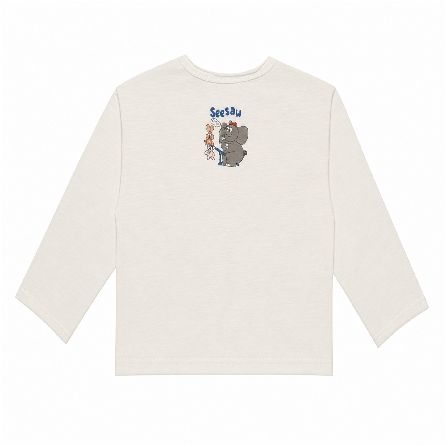Raypon Excavator Graphic Long-Sleeve Tee in White - back view