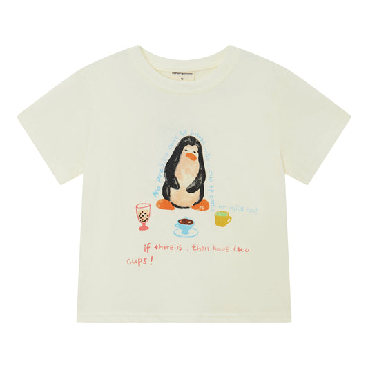 Raypon | Arctic Pals | "Penguin Coffee" Slub Cotton Graphic Tee