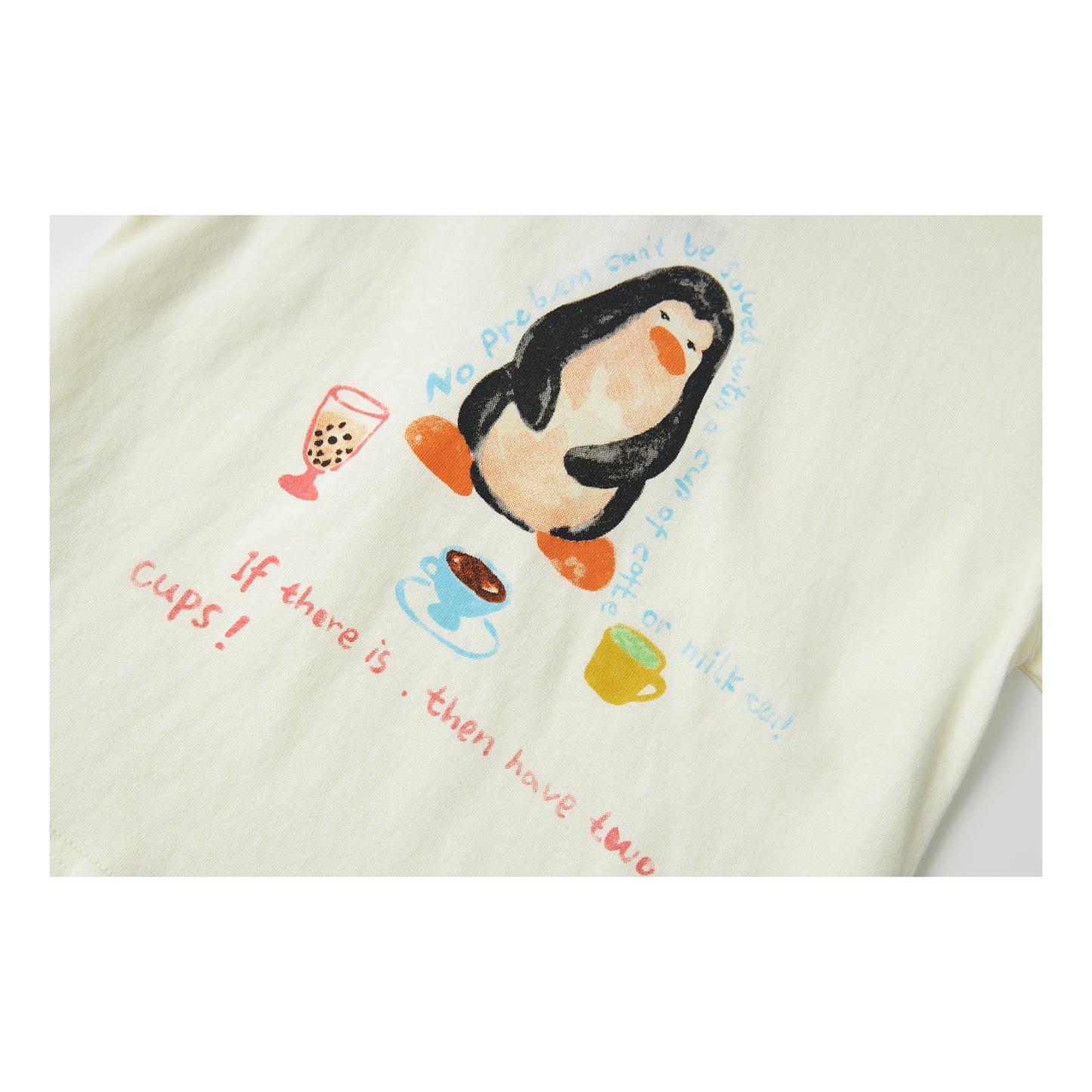 Raypon | Arctic Pals | "Penguin Coffee" Slub Cotton Graphic Tee