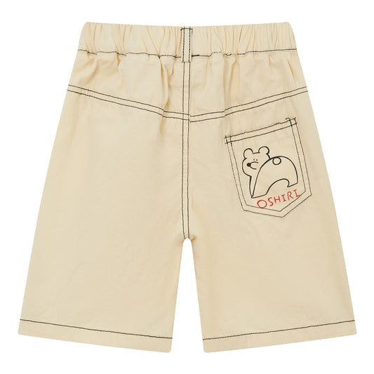 Raypon | Arctic Pals | "Bear Adventure" Embroidered Cotton Shorts