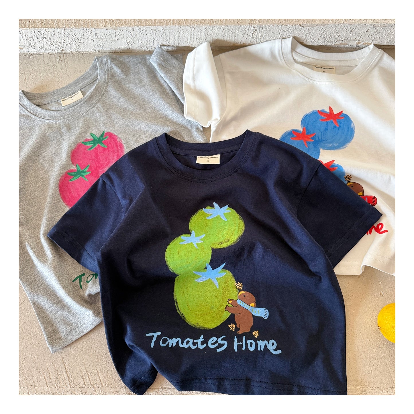 Raypon | The Art of Play | "Happy Tomato" Whimsical Slub Cotton Tee