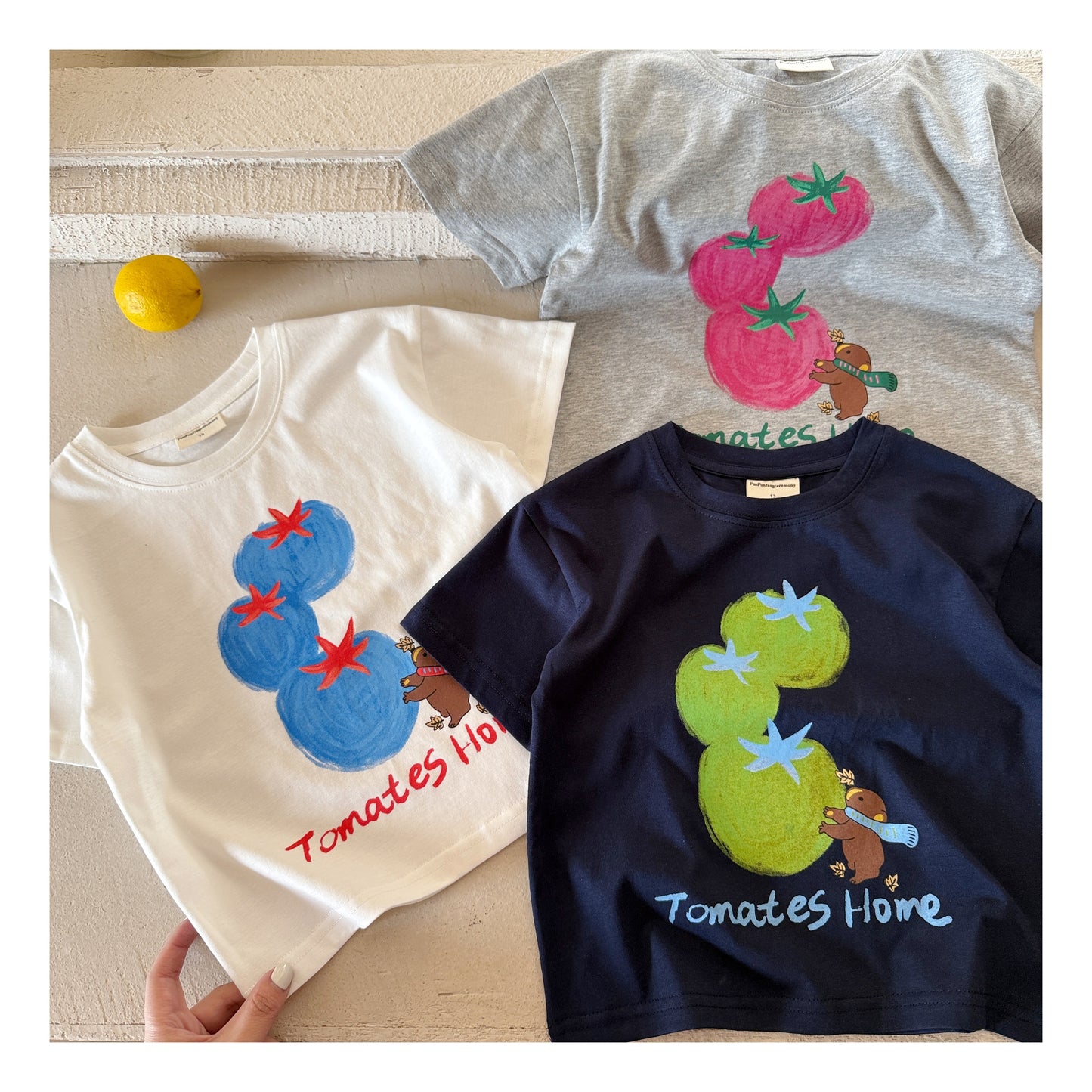 Raypon | The Art of Play | "Happy Tomato" Whimsical Slub Cotton Tee