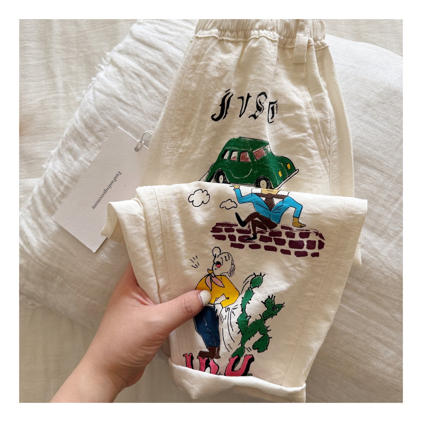 Raypon | The Art of Play | "Gallery Walk" Illustrated Casual Pants