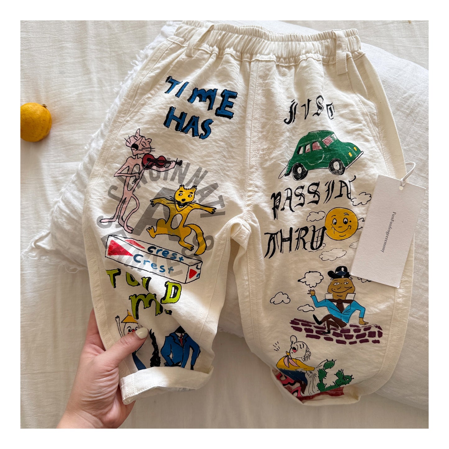 Raypon | The Art of Play | "Gallery Walk" Illustrated Casual Pants