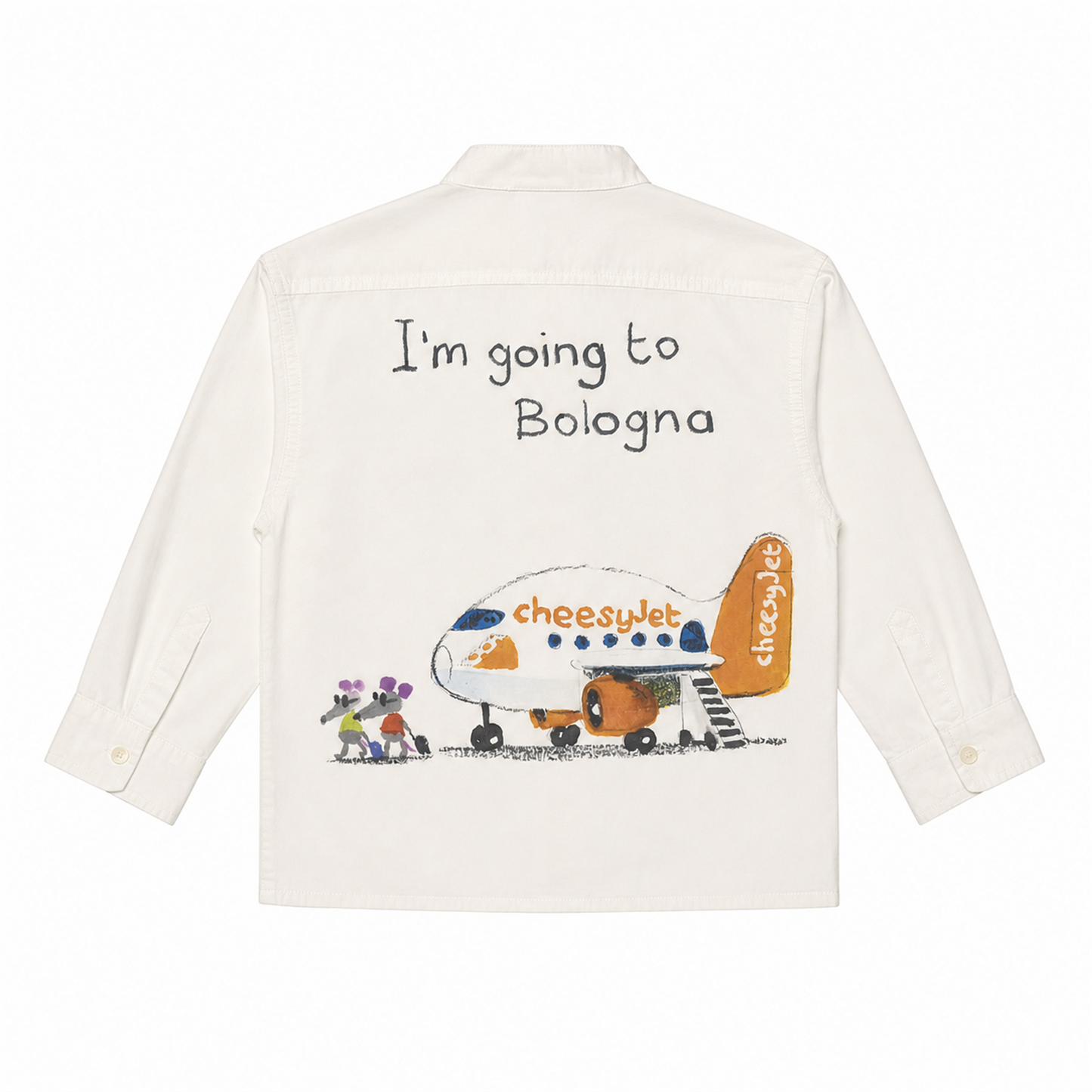 Raypon Time Has Car Graphic Shirt in Ivory - back view
