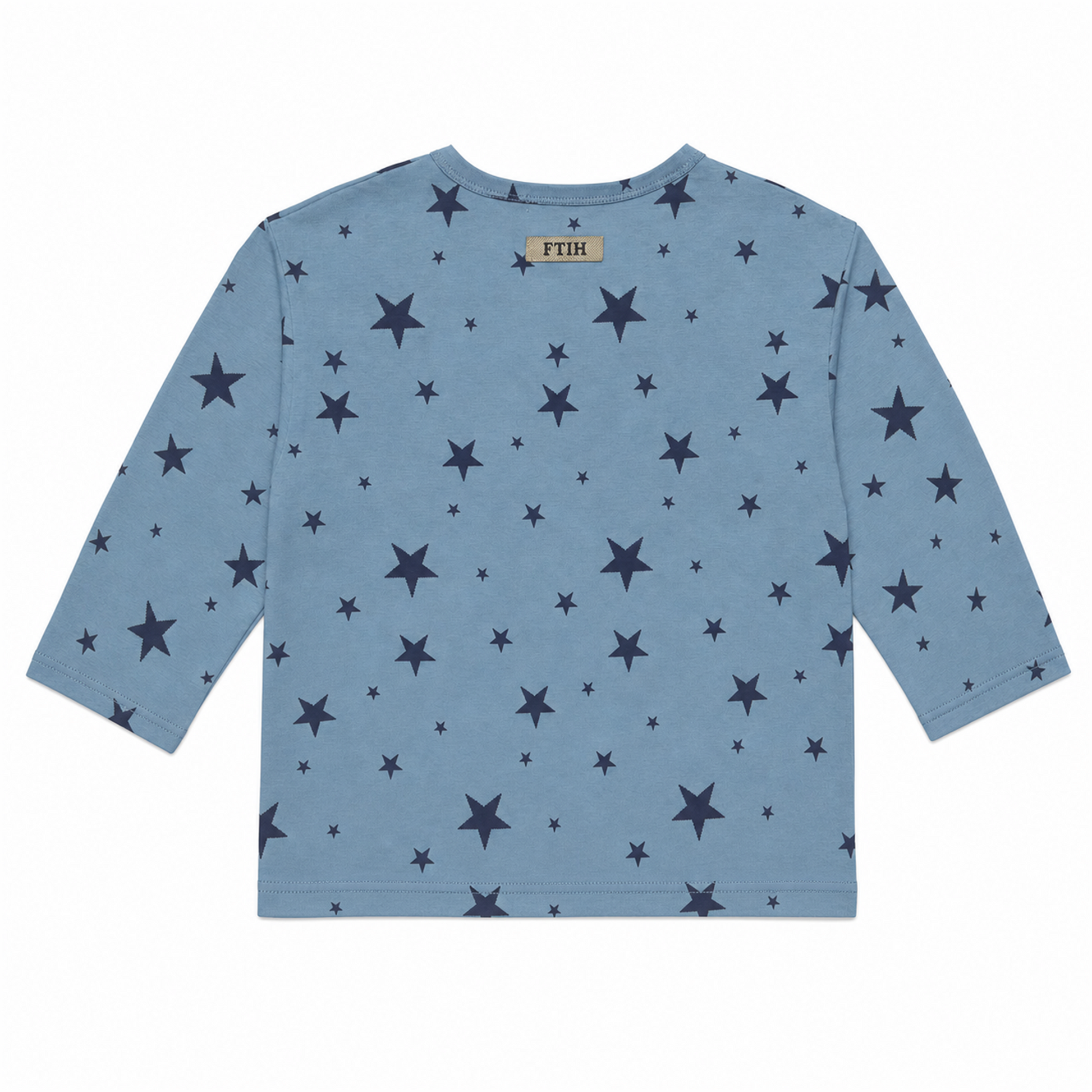 Raypon All-Over Star Long-Sleeve Tee in Blue - back view