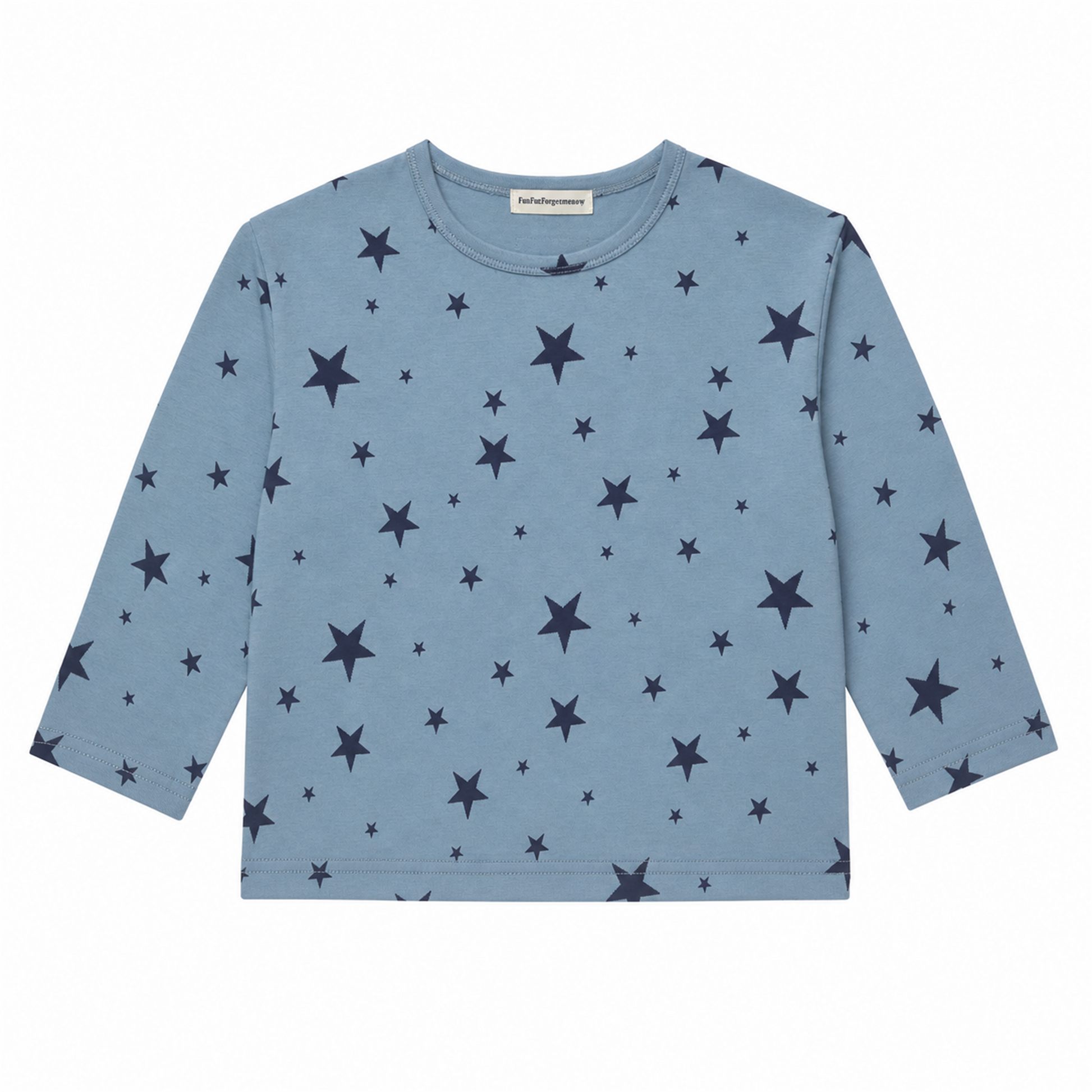 Raypon All-Over Star Long-Sleeve Tee in Blue - front view
