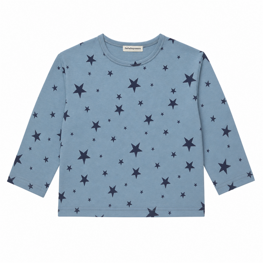Raypon All-Over Star Long-Sleeve Tee in Blue - front view