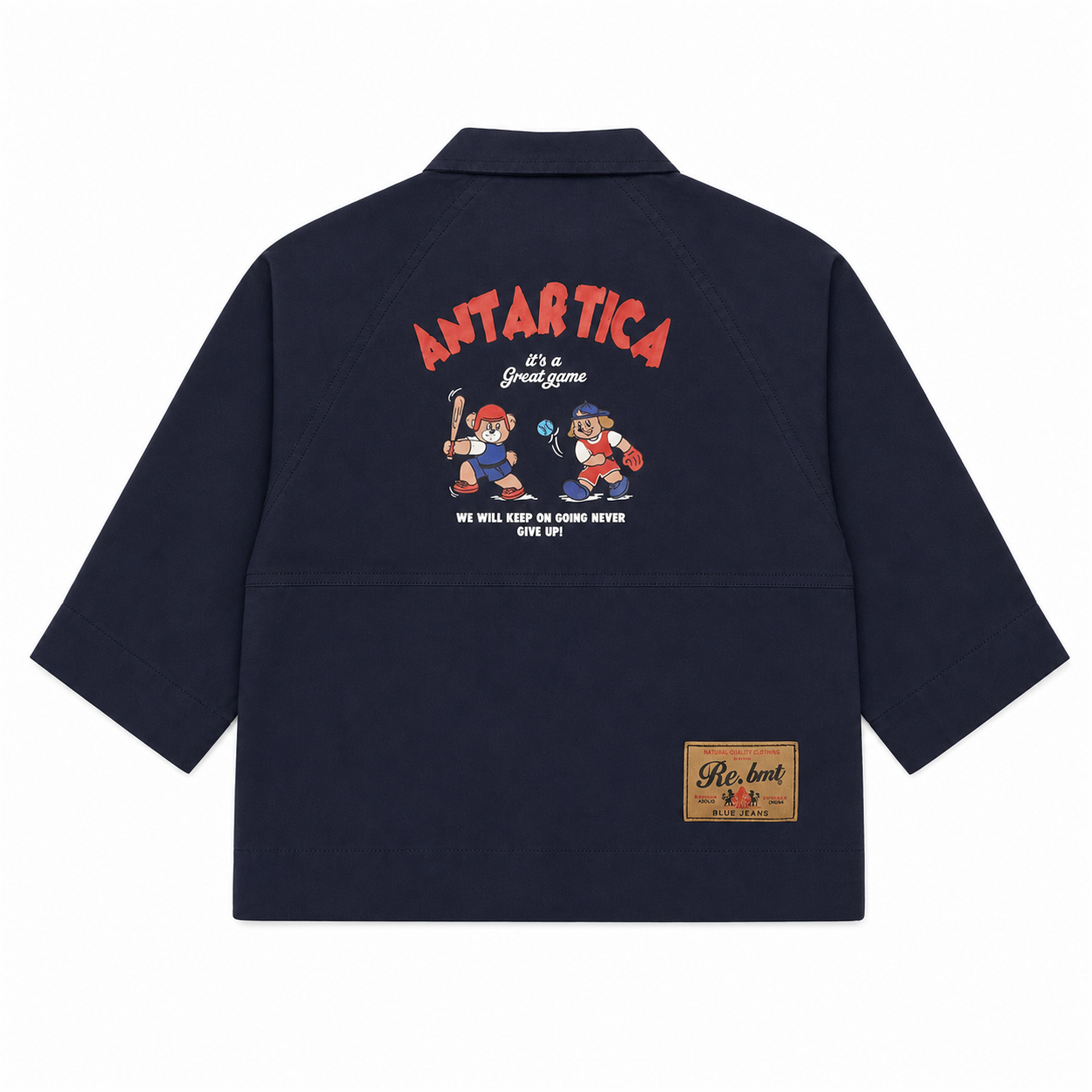 Raypon Antarctica Patch Windbreaker in Navy - back view