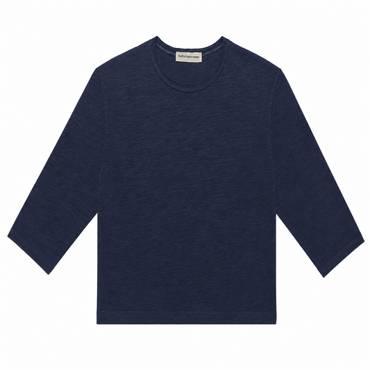 Raypon Excavator Graphic Long-Sleeve Tee in Navy - front view