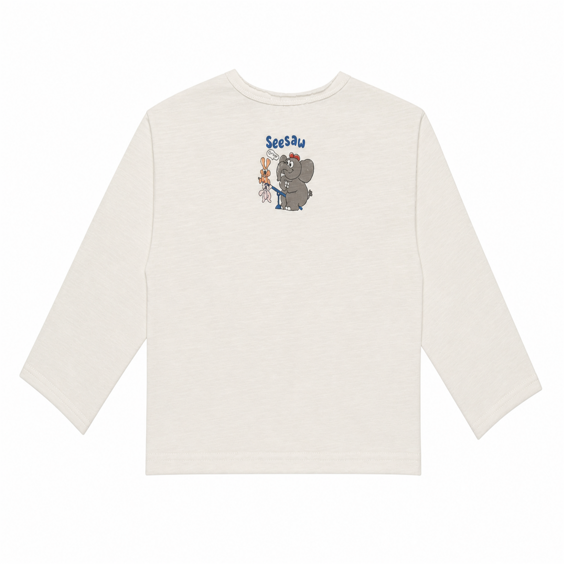 Raypon Excavator Graphic Long-Sleeve Tee in White - back view